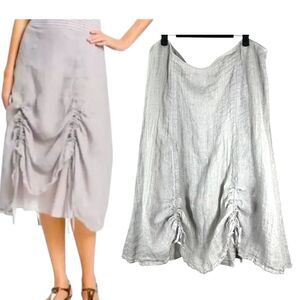 Eileen Fisher Light Gray A-Line Skirt